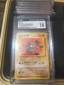 CGC GEM MINT 10 Geodude 1997 Mystery Of Fossils 074 Pokemon Japanese Wotc - Image 1