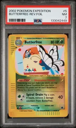 PSA 7 2002 Expedition Butterfree 38/165 Reverse Holo Rare - Image 1