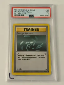 1999 Pokemon 1st Edition Energy Removal #92 PSA 7 - Image 1