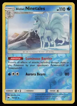 Alolan Ninetales 28/147 Reverse Holo Pokemon TCG SM - Burning Shadows LP - Image 1