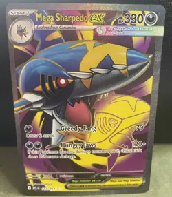 ⚡Mega Sharpedo ex ⚡113/094 Pokemon Full Art Phantasmal Flames Holo - Image 2