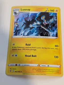 Luxray 062/192 - Rebel Clash Pokemon Holo Foil Nice! - Image 1