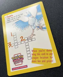 Legendary Birds Zapdos Articuno Movie Promo Pokemon League Clue Crossword LP - Image 5