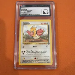 1999 Spearow Pokemon CGC EX/NM 6.5 Jungle Set Vintage #21 - Image 1