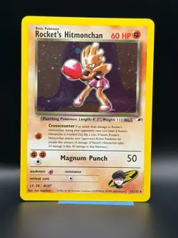Pokemon TCG Rockets Hitmonchan Holo Rare Card 11/132 Gym Heroes NM - Image 1