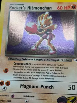 Pokemon TCG Rockets Hitmonchan Holo Rare Card 11/132 Gym Heroes NM - Image 3