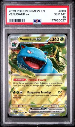 Pokemon 151 # 003 Venusaur EX PSA 10 Card GEM MINT! Trusted Seller! Free Ship! - Image 1