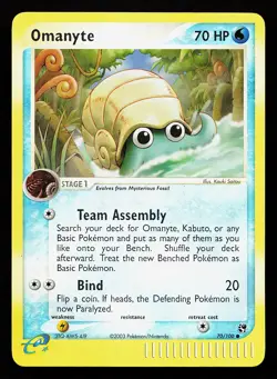 Omanyte 70/100 Reverse Holo Sandstorm Pokemon Card - Image 1