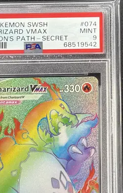 2020 Pokemon SWSH Champion’s Path Charizard VMAX SECRET RARE CARD 074/073 PSA 9 - Image 2