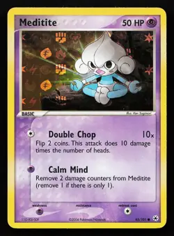 Meditite 65/101 Reverse Holo EX Hidden Legends Pokemon Card - Image 1