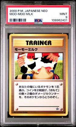 2000 Pokemon Japanese NEO MOO-MOO MILK, PSA 9, MINT (Banned Card) - Image 1