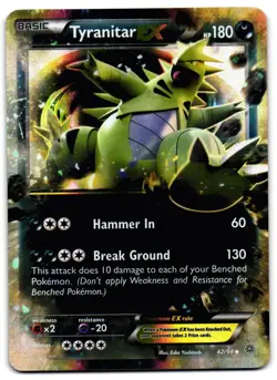 Tyranitar EX 42/98 - Ancient Origins Rare EX Pokemon TCG Holo - LP Card - Image 1