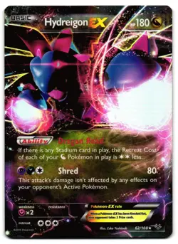 Hydreigon EX 62/108 - Roaring Skies Rare EX Pokemon TCG Holo - HP Card - Image 1