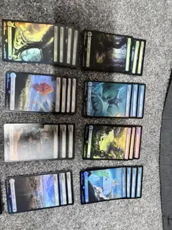 MTG Final Fantasy Full Art Foil Land Lot Of 51 - Image 1