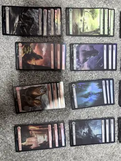 MTG Final Fantasy Full Art Foil Land Lot Of 51 - Image 2