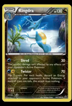 Kingdra Reverse Holo 107/160 XY - Primal Clash Pokemon - NM - Image 1