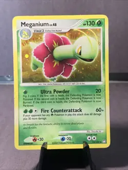 Pokemon TCG Mysterious Treasures Set Meganium Holo Rare #13/123 2007 LP/MP - Image 1