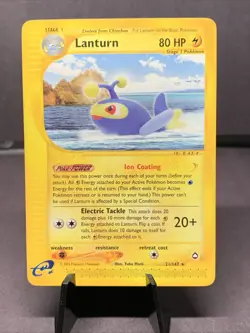 Pokemon TCG Lanturn Non Holo Rare 21/147 Aquapolis Set 2002 VTG WOTC NM/LP - Image 1