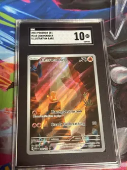 Pokemon SV Scarlet & Violet 151 Illustration Rare Charmander 168/165 SGC 10 GM - Image 2