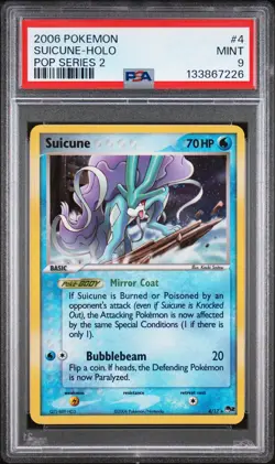 2006 Pokemon POP Series 2 #4 Suicune Holo PSA 9 Mint Legendary Beast - Image 1