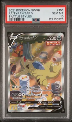 Pokemon Battle Styles Tyranitar V Alt Art PSA 10 - Image 3
