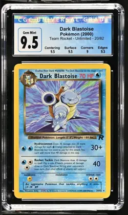 2000 Pokemon Team Rocket Dark Blastoise #20 CGC 9.5 - Image 1
