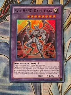 Yugioh Evil HERO Dark Gaia LCGX-EN069 Super Rare 1st Ed NM - Image 1