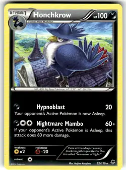 Honchkrow 52/119 - Phantom Forces - Rare - Pokemon Card TCG - Image 1