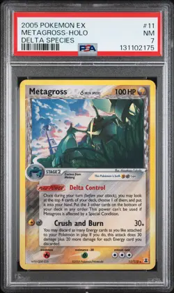 2005 POKEMON EX DELTA SPECIES #11 METAGROSS-HOLO PSA 7 - Image 1