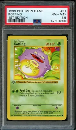 Koffing #51 1st Edition Base Set 1999 Pokemon Game PSA 8.5 NM - Mint 🍃 - Image 1