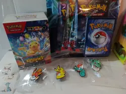 pokemon tcg lot sealed + Jirachi Toy + Pins - Image 2
