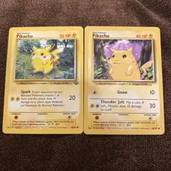 1999 Pokemon PIKACHU 58/102 & PIKACHU Jungle Set 60/64 Base Set Unlimited - Image 1