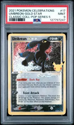 Pokemon TCG Umbreon Star Gold Star Holo 17/17 Celebrations PSA 9 - Image 1