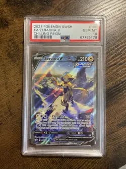 Pokemon Zeraora V Chilling Reign Full Alt Art #166 PSA 10 Gem Mint - Image 1