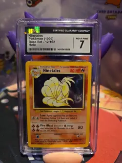 Pokemon Ninetales Base Set Unlimited Holo Rare #12 CGC 7 - Image 1