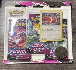 Pokemon TCG SWSH Fusion Strike 3 Pack Blister Booster Eevee Promo New Sealed 820650809200 - Image 1