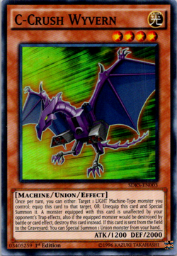 Yugioh C-Crush Wyvern SDKS-EN003 Super Rare 1st Ed LP - Image 1