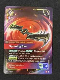 Spinning Axe 186/221 Spiritforged (SFD) Riftbound League of Legend Card - Image 1