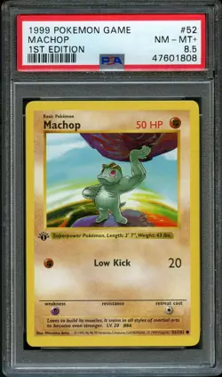 Machop #52 1st Edition Base Set 1999 Pokemon Game PSA 8.5 NM - Mint 💪🏼 - Image 1