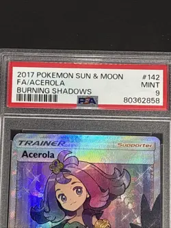 2017 Pokemon TCG: Sun & Moon - Burning Shadows - FA/ Acerola #142 MINT PSA 9 - Image 3
