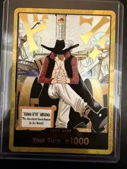 DON!! Card (Dracule Mihawk) (Gold) The Azure Sea's Seven Foil - Image 1