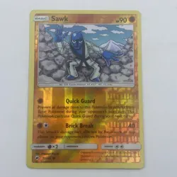 Pokemon Card Burning Shadows Sawk 72/147 Reverse Holo Common - Image 1