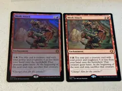 2 x mtg Meek Attack, 1 is foil, Lorwyn Eclipsed, unplayed - Image 1