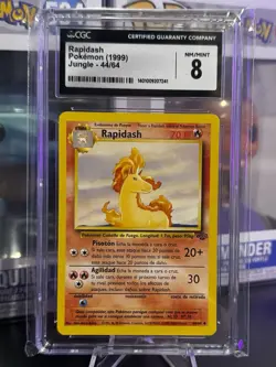 1999 POKEMON JUNGLE #44 RAPIDASH PSA 8 - Image 1