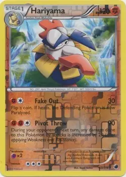 Pokemon TCG - Hariyama - 63/116 - Rare Reverse Holo - Plasma Freeze [Light Play] - Image 1