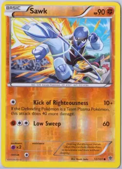 Sawk - 52/101 - Reverse Holo - Black & White 10: Plasma Blast - Pokemon - Image 1