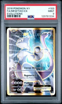 2016 Pokemon Xy Evolutions Mewtwo EX Fa Evolutions PSA 9 #103 - Image 1