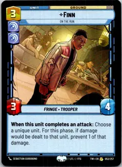 Finn - On the Run 053/257 Rare Twilight of the Republic NM Star Wars Unlimited - Image 1