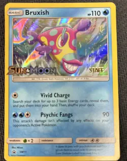 Pokemon TCG Bruxish Rare Card Black Star Promo SM11 Staff - Image 1