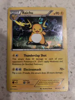 Raichu 49/162 - Cracked Ice Holo Deck Exclusives - XY BREAKtrough LP + FREE CARD - Image 1